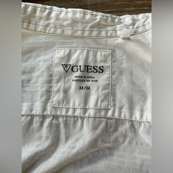 Guess Men White Utility Shirt Jacket Button Up Spring Cotton Lightweight Size M - Picture 11 of 11